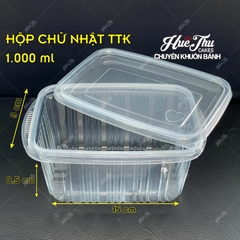 Hộp nhựa chữ nhật sọc TTK trong (10 cái) có nắp đựng thực phẩm, rau câu