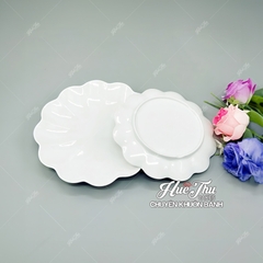 Đĩa Nhựa Tròn Melamine Viền Lượn (nhiều size), Đĩa Tròn Mâm Cúng - trang trí đồ ăn, bàn tiệc, mâm cúng