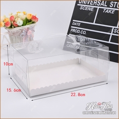 Hộp đựng bánh mica quai xách (2 bánh) đựng bánh trung thu, bông lan