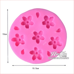 Khuôn silicon hoa Đào (vỉ 6 bông) 9cm làm bánh rau câu 3D 4D nhấn xôi, fondant, socola, nến hanmade