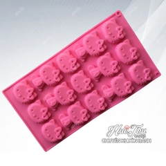 Khuôn silicon kẹo chip Mèo Hello Kitty (vỉ 15 hình) làm kẹo dẻo, chip chip, rau câu mini, thạch trà sữa