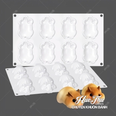 Khuôn silicon Chuột Chũi (vỉ 8 hình) làm bánh rau câu 3D 4D nhấn xôi, fondant, socola, nến hanmade