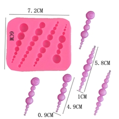 Khuôn silicon Chuỗi Hạt (vỉ 4 chuỗi) làm bánh rau câu 3D 4D nhấn xôi, fondant, socola, nến hanmade
