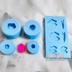 Bộ khuôn silicon Hoa Sen Thái (11 chi tiết) làm bánh rau câu 3D 4D nhấn xôi, fondant, socola, nến hanmade