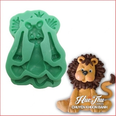 Khuôn silicon Sư Tử, Hươu Cao Cổ, Thỏ, Voi, Khỉ (5 khuôn) làm bánh rau câu 3D 4D nhấn xôi, fondant, socola, nến hanmade
