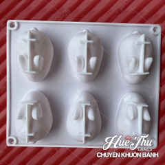 Khuôn silicon Thỏ 6 con (6cm-7.5cm/con) làm kẹo, thạch rau câu, tàu hũ, pudding