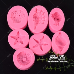 Khuôn silicon Vỏ Sò, Ốc Biển, Sao Biển làm bánh rau câu 3D 4D nhấn xôi, fondant, socola, nến hanmade