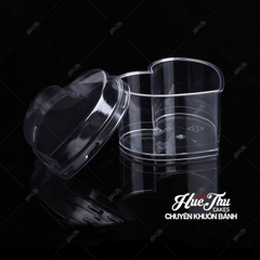 Ly nhựa hình trái tim đựng bánh Mousse có nắp (10 cái)