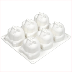 Khuôn silicon Chuột Hamster A33 (vỉ 6 hình) làm bánh rau câu 3D 4D nhấn xôi, fondant, socola, nến hanmade