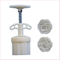 Khuôn lò xo Hoa Hồng - Chữ Hỷ LX4 50/75g (2 mặt) - khuôn làm bánh trung thu, bánh dứa, bánh cốm xu xê, nhấn xôi hoa đậu