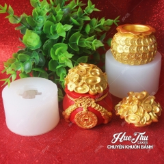 Khuôn silicon Hũ Vàng A154 (nhiều mẫu) làm bánh rau câu 3D 4D nhấn xôi, fondant, socola, nến hanmade