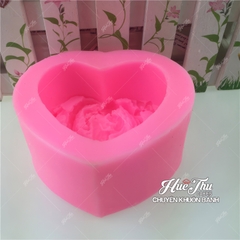 Khuôn silicon Trái Tim (mẹ ôm con) làm bánh rau câu 3D 4D nhấn xôi, fondant, socola, nến hanmade