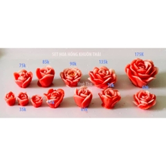 Bộ khuôn silicon Hồng Thái (8 bông) làm bánh rau câu 3D 4D nhấn xôi, fondant, socola, nến hanmade
