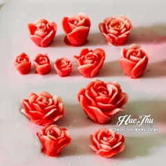 Bộ khuôn silicon Hồng Thái (8 bông) làm bánh rau câu 3D 4D nhấn xôi, fondant, socola, nến hanmade
