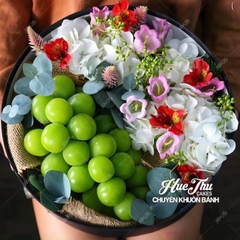 Hộp đựng bánh tròn nắp trong (nhiều màu) đựng bánh, hoa, trái cây