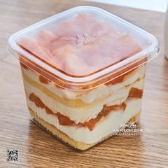 Hộp vuông + nắp HT10-8 miệng 8.5cm x đáy 6.5cm x cao 7cm đựng bánh rau câu, Mousse, Tiramisu