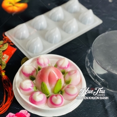 Khuôn rau câu Trái Đào (vỉ 8 trái) làm bánh rau câu 3D 4D nhấn xôi, fondant, socola, nến hanmade