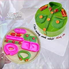 Khuôn silicon Công An, Cảnh Sát, Bộ Đội (bộ 4 khuôn) làm bánh rau câu 3D 4D nhấn xôi, chè trôi nước, socola, nến hanmade