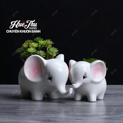 Chậu Hoa Sứ Con Voi Decor - trang trí đồ ăn, mâm cúng, trang trí nhà cửa