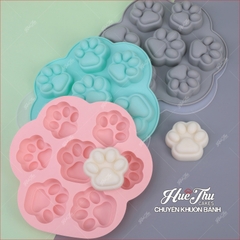 Khuôn silicon Bàn Chân Mèo A19 (vỉ 7 hình) làm bánh rau câu 3D 4D nhấn xôi, fondant, socola, nến hanmade