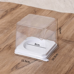 Hộp Nhựa Lõi Tròn XY902 đế trắng (10 cái) đựng bánh rau câu, bông lan, Trung Thu
