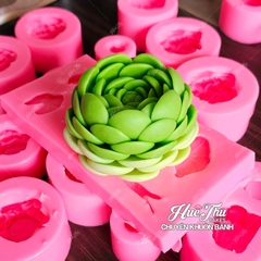 Khuôn silicon Sen Đá Ngàn Cánh A36 8cm làm bánh rau câu 3D 4D nhấn xôi, fondant, socola, nến hanmade