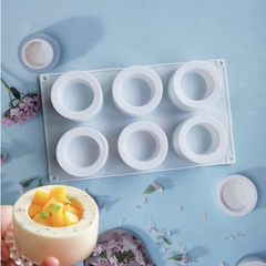 Khuôn silicon Hình Trụ Tròn A27 (vỉ 6 hình) làm bánh rau câu 3D 4D nhấn xôi, fondant, socola, nến hanmade