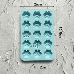 Khuôn silicon Bàn Chân Mèo A26 (vỉ 15 hình) làm bánh rau câu 3D 4D nhấn xôi, fondant, socola, nến hanmade