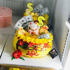 Xấp Tiền Đô La trang trí bánh sinh nhật, bánh rau câu