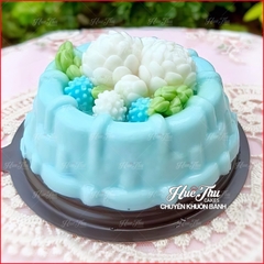 Khuôn silicon Đế Đan Viền (vỉ 6 ô / mỗi ô 9cm) làm bánh rau câu 3D 4D nhấn xôi, fondant, socola, nến hanmade