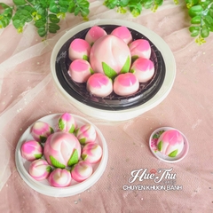 Khuôn rau câu Trái Đào (vỉ 9 trái) làm bánh rau câu 3D 4D nhấn xôi, fondant, socola, nến hanmade