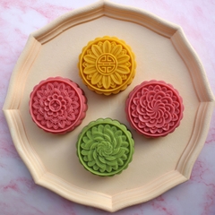 Khuôn lò xo Hoa Cúc LX3 125/150/200g (4 mặt) - khuôn làm bánh trung thu, bánh dứa, bánh cốm xu xê, nhấn xôi hoa đậu