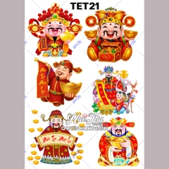 Tấm Decal Trong chủ đề Tết - Năm Mới - Cá Chép, chữ dán tem dán lên bánh trang trí bánh rau câu tiện lợi (nhiều mẫu)