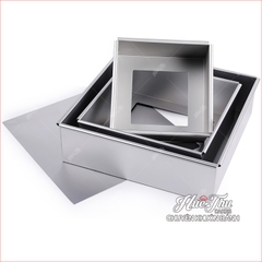 Khuôn vuông nhôm đế rời 16/18/20/22/24cm sử dụng làm bánh rau câu, bánh nướng, bánh gato