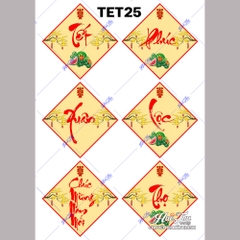 Tấm Decal Trong chủ đề Tết - Năm Mới - Cá Chép, chữ dán tem dán lên bánh trang trí bánh rau câu tiện lợi (nhiều mẫu)