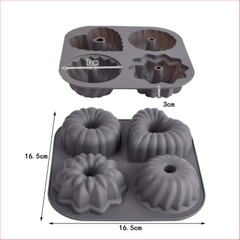 Khuôn silicon Trái Tim A49 (vỉ 4 hình) làm bánh rau câu 3D 4D nhấn xôi, fondant, socola, nến hanmade