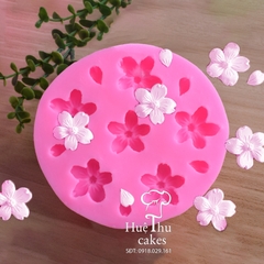 Khuôn silicon hoa Đào (vỉ 6 bông) 9cm làm bánh rau câu 3D 4D nhấn xôi, fondant, socola, nến hanmade