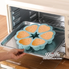 Khuôn silicon Trái Tim A14 (vỉ 6 hình) làm bánh rau câu 3D 4D nhấn xôi, chè trôi nước, socola, nến hanmade
