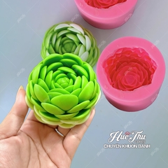 Khuôn silicon Sen Đá Ngàn Cánh A36 8cm làm bánh rau câu 3D 4D nhấn xôi, fondant, socola, nến hanmade