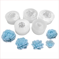Khuôn silicon Mẫu Đơn MD1 (bộ 5 khuôn) làm bánh rau câu 3D 4D nhấn xôi, chè trôi nước, socola, nến hanmade
