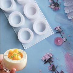 Khuôn silicon Hình Trụ Tròn A27 (vỉ 6 hình) làm bánh rau câu 3D 4D nhấn xôi, fondant, socola, nến hanmade