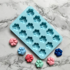 Khuôn silicon Bàn Chân Mèo A26 (vỉ 15 hình) làm bánh rau câu 3D 4D nhấn xôi, fondant, socola, nến hanmade