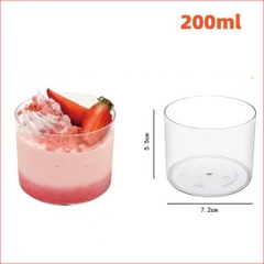 Ly Nhựa Hình Tròn 7cm HC12 đựng bánh Mousse có nắp (10 cái)