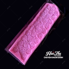 Khuôn silicon hoa Hồng (hoa văn nhỏ) 30x8cm ốp viền cho bánh rau câu 3D, 4D