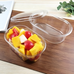 Hộp Nhựa PET JB-11 (10 hộp) - Hộp nhựa đựng bánh oval đựng bánh rau câu, bông lan, pudding
