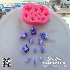 Khuôn silicon Bông Hoa Rơi (vỉ 11 hình) làm bánh rau câu 3D 4D nhấn xôi, fondant, socola, nến hanmade