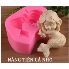 Khuôn silicon Nàng Tiên Cá làm bánh rau câu 3D 4D nhấn xôi, fondant, socola, nến hanmade