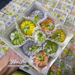 Hộp vuông giấy Kraft 10.5/11.5/12.9cm (10 cái, có nắp) màu nâu, trắng đựng bánh trôi, bánh bông lan, rau câu, đồ ăn
