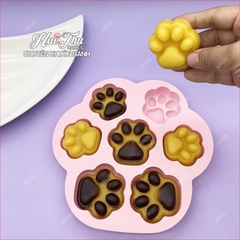 Khuôn silicon Bàn Chân Mèo A19 (vỉ 7 hình) làm bánh rau câu 3D 4D nhấn xôi, fondant, socola, nến hanmade