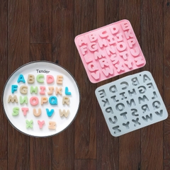 Khuôn silicon Bộ Chữ Số A116 (set 2 vỉ) làm bánh rau câu 3D 4D nhấn xôi, fondant, socola, nến hanmade